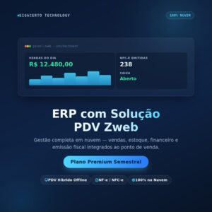 PLANO ZWEB PREMIUM SEMESTRAL  (para teste 3 dias escolha Boleto e pague somente se gostar)  R$ 149/sem